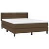 vidaXL Cama box spring con colch&oacute;n tela marr&oacute;n oscuro 140x190 cm