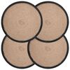 vidaXL Manteles de yute 4 uds. Natural y negro 100% yute tosas