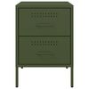 vidaXL Mesita de noche de acero verde oliva 36x39x50,5 cm