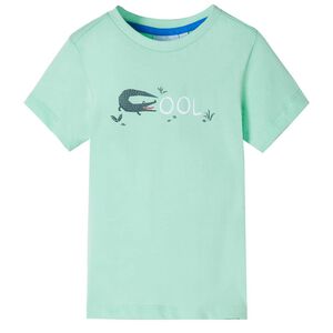 Camiseta infantil de manga corta verde claro 92