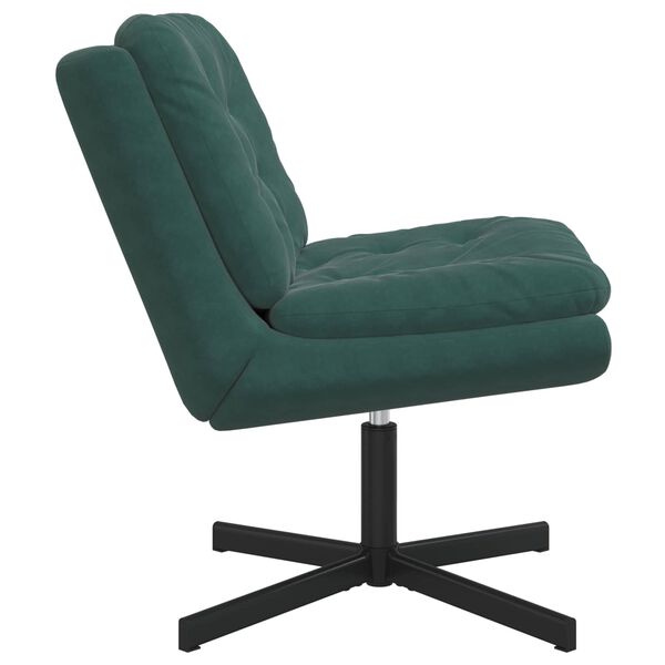 vidaXL Sill&oacute;n Relax giratorio Verde oscuro 63 x 75 x 76 cm Terciopelo
