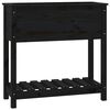vidaXL Jardinera con estante madera maciza pino negro 82,5x34,5x81 cm