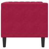 vidaXL Sill&oacute;n Chesterfield de terciopelo artificial rojo tinto