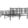 vidaXL Estructura cama sin colchón con estribo metal negro 150x200 cm