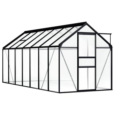 vidaXL Invernadero de aluminio gris antracita 8,17 m²