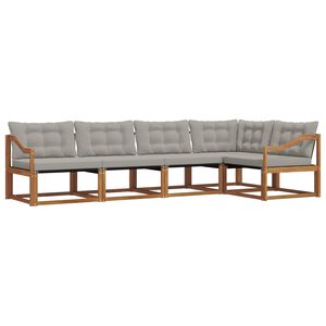 vidaXL Conjunto de sof&aacute;s de exterior 5 pcs Gris Natural y Claro