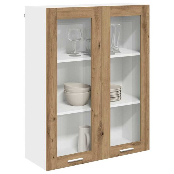vidaXL Mueble colgante con puerta Roble artesanal 80 x 31 x 100 cm
