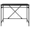 vidaXL Escritorio de hierro y madera contrachapada negro 100x50x75 cm