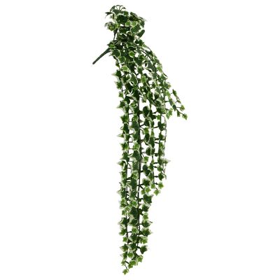 vidaXL Plantas artificiales colgantes 12 uds verde y blanco 90 cm