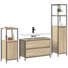 vidaXL Juego de muebles de ba&ntilde;o con caj&oacute;n 3 pcs Roble Sonoma