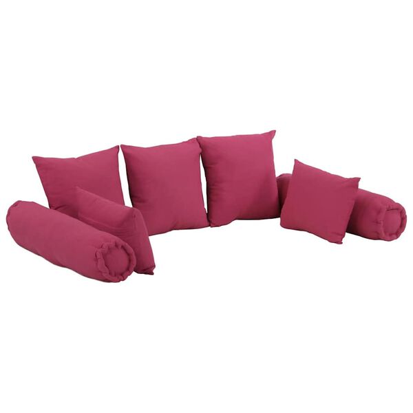 vidaXL Juego de cojines 7 piezas tela rosa