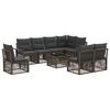 vidaXL Conjunto de sof&aacute;s de jard&iacute;n 9 uds. Gris rat&aacute;n sint&eacute;tico