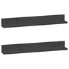 vidaXL Estantes de pared 2 uds madera maciza de pino gris 80x11x9 cm