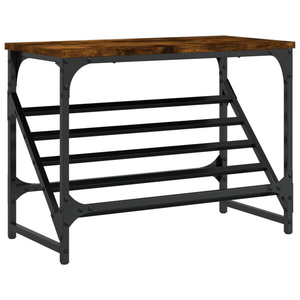 vidaXL Mueble zapatero madera de ingenier&iacute;a roble ahumado 60x30x45 cm