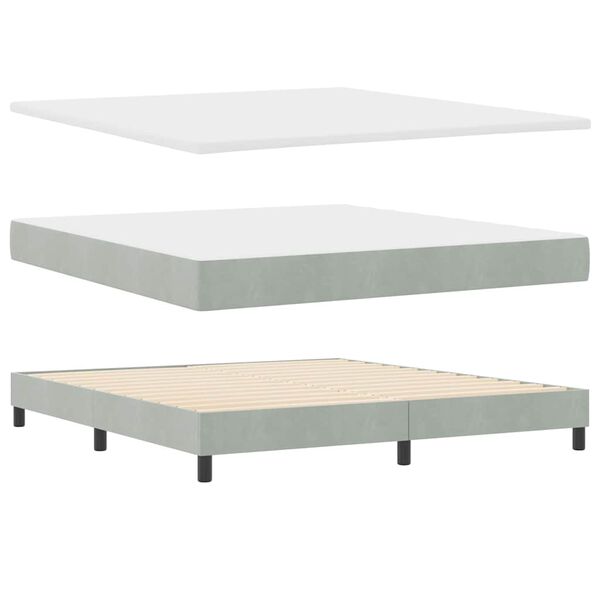 vidaXL Cama tipo Box Spring Gris Claro 200 x 180 cm Poli&eacute;ster