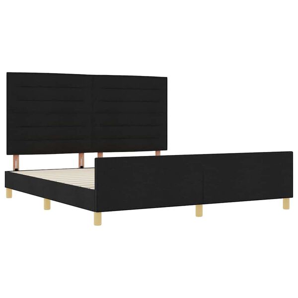 vidaXL Estructura de cama con cabecera Negro 180 x 200 cm tela