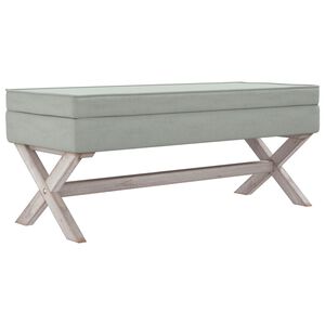 vidaXL Taburete con almacenaje terciopelo gris claro 110x45x49 cm