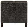vidaXL Armario de lavabo de ba&ntilde;o madera maciza mango negro 62x33x58 cm