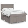 vidaXL Cama box spring con colch&oacute;n tela gris taupe 140x190 cm