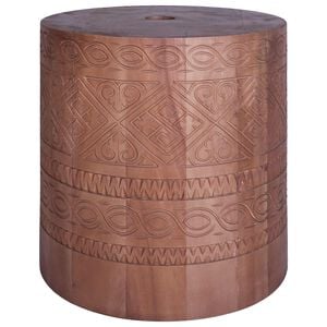 vidaXL Base para sombrilla 28.05 kg Natural Madera s&oacute;lida Cil&iacute;ndrico