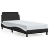 vidaXL Estructura de cama Dover en blanco y negro, 90x190 cm, piel sint&eacute;tica