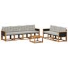 vidaXL Conjunto de sof&aacute;s de exterior 8 uds. Natural y Gris Claro