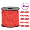 vidaXL Cuerda de vientos con tiras reflectantes y tensores 50 m 4 mm