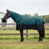 vidaXL Manta para Caballo Verde Oscuro y Negro 75 cm Poli&eacute;ster