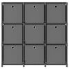 vidaXL Estantería de 9 cubos con cajas de tela gris 103x30x107,5 cm