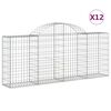 vidaXL Cestas de gaviones 12 uds forma de arco hierro 200x30x80/100 cm