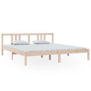 vidaXL Estructura de cama doble sin colch&oacute;n madera maciza 180x200 cm