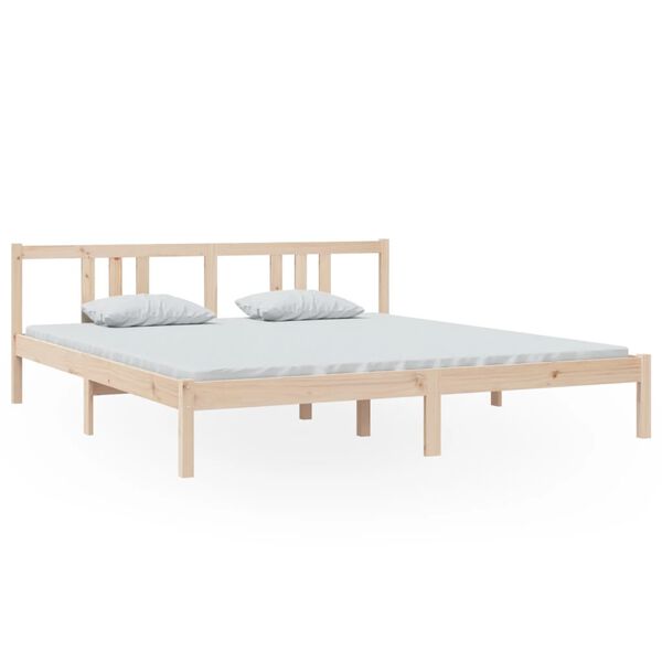 vidaXL Estructura de cama doble sin colchón madera maciza 180x200 cm