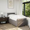 vidaXL Cama box spring con colch&oacute;n tela gris taupe 80x200 cm
