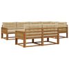 vidaXL Conjunto de sof&aacute;s de exterior 8 uds. Natural y Beige