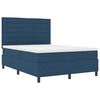 vidaXL Cama tipo Box Spring con colch&oacute;n con LED Azul 160 x 200 cm tela