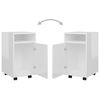 vidaXL Armario auxiliar ruedas contrachapada blanco brillo 33x38x60 cm