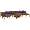 vidaXL Muebles de jard&iacute;n 8 pzas cojines madera maciza de acacia