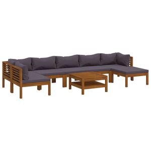 vidaXL Muebles de jard&iacute;n 8 pzas cojines madera maciza de acacia