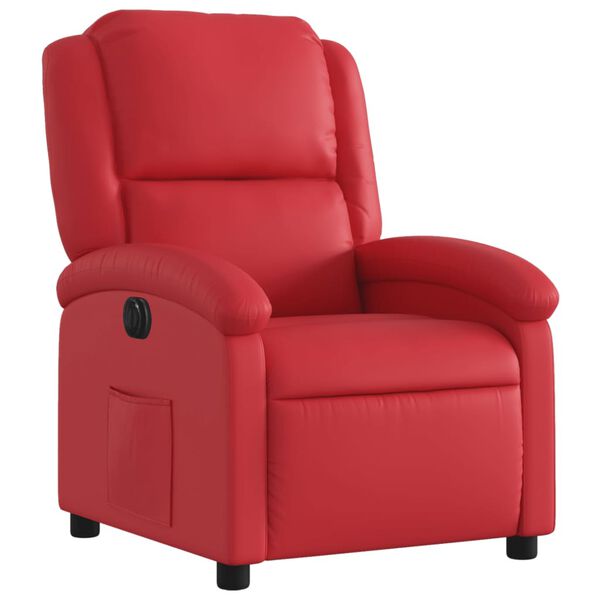 vidaXL Sill&oacute;n reclinable el&eacute;ctrico de cuero sint&eacute;tico rojo