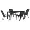 vidaXL Conjunto de Comedor de Jard&iacute;n 5 uds. Negro