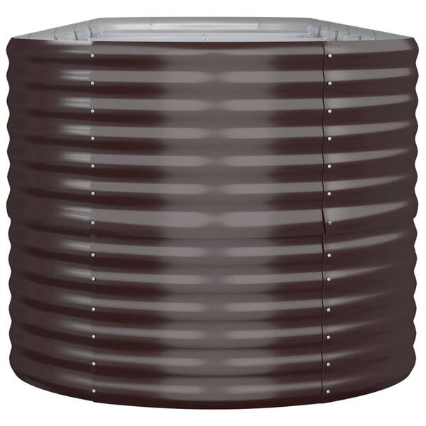 vidaXL Jardinera arriate acero galvanizado marrón 440x80x68 cm