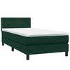 vidaXL Cama box spring con colch&oacute;n y LED terciopelo verde oscuro 100x220 cm