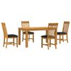 vidaXL Conjunto de comedor 5 uds. Negro Madera de Roble S&oacute;lido