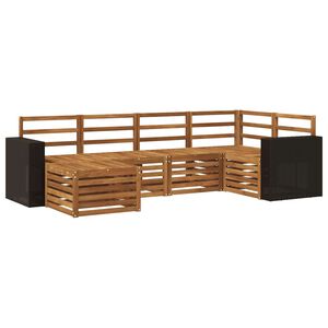 vidaXL Conjunto de Sof&aacute; Seccional 6 pcs Natural
