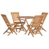 vidaXL Juego de comedor para jard&iacute;n 5 piezas madera maciza de teca