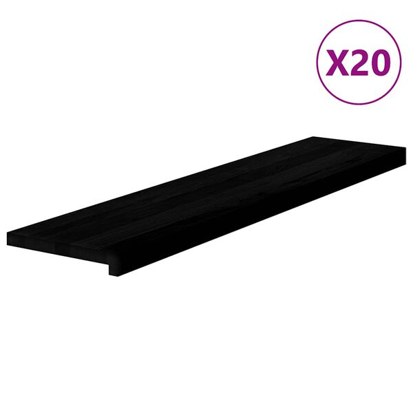 vidaXL Pelda&ntilde;os de escalera 20 uds madera maciza roble marr&oacute;n oscuro