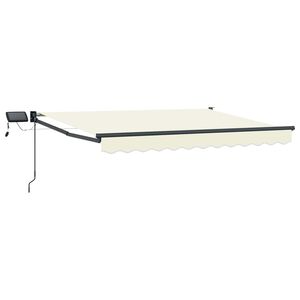 vidaXL Toldo manual retr&aacute;ctil con LEDs Crema y Antracita 2,5 x 2 m