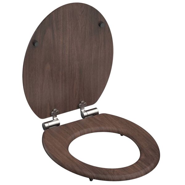 SCHÜTTE Asiento de inodoro con cierre suave DARK WOOD MDF