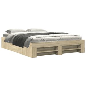 vidaXL Estructura de cama madera de ingenier&iacute;a roble Sonoma 160x200 cm