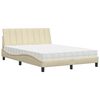 vidaXL Cama con colch&oacute;n Hanko tela color crema 120x200 cm